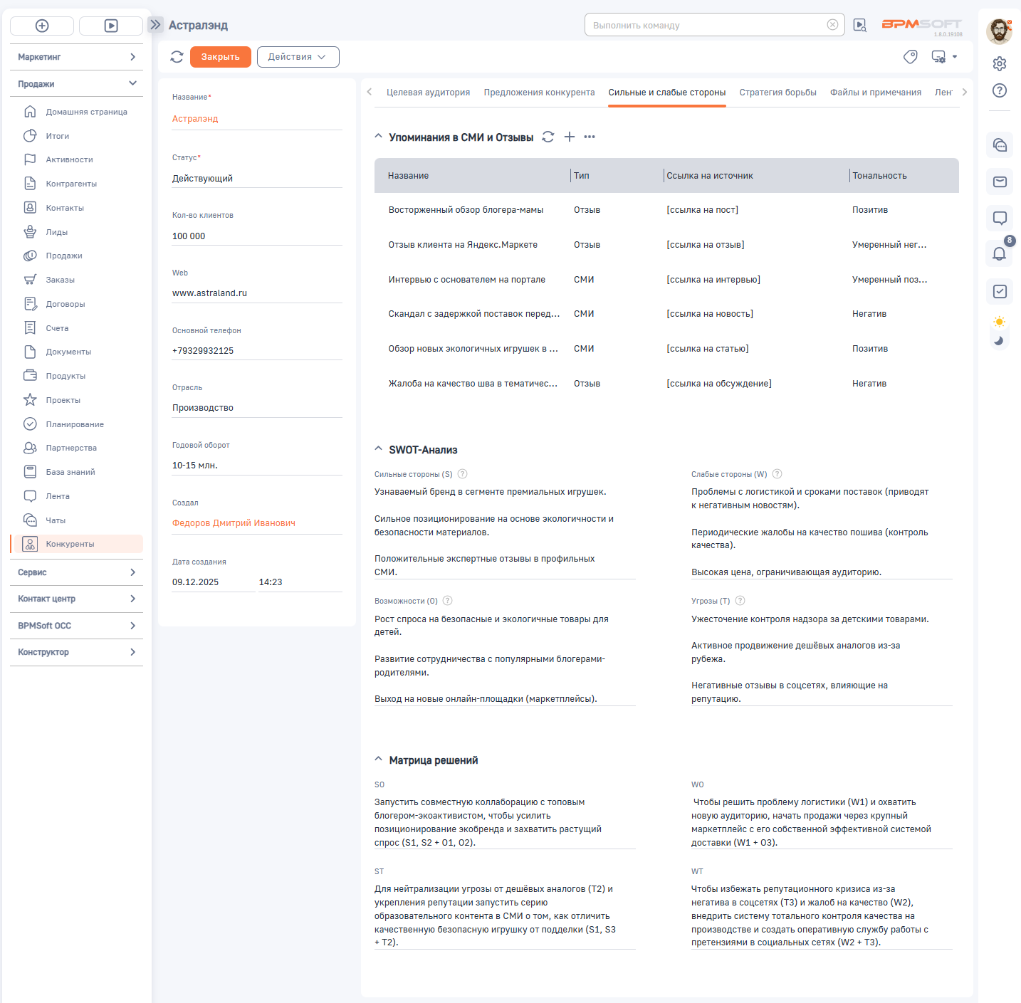 Конкурентный анализ