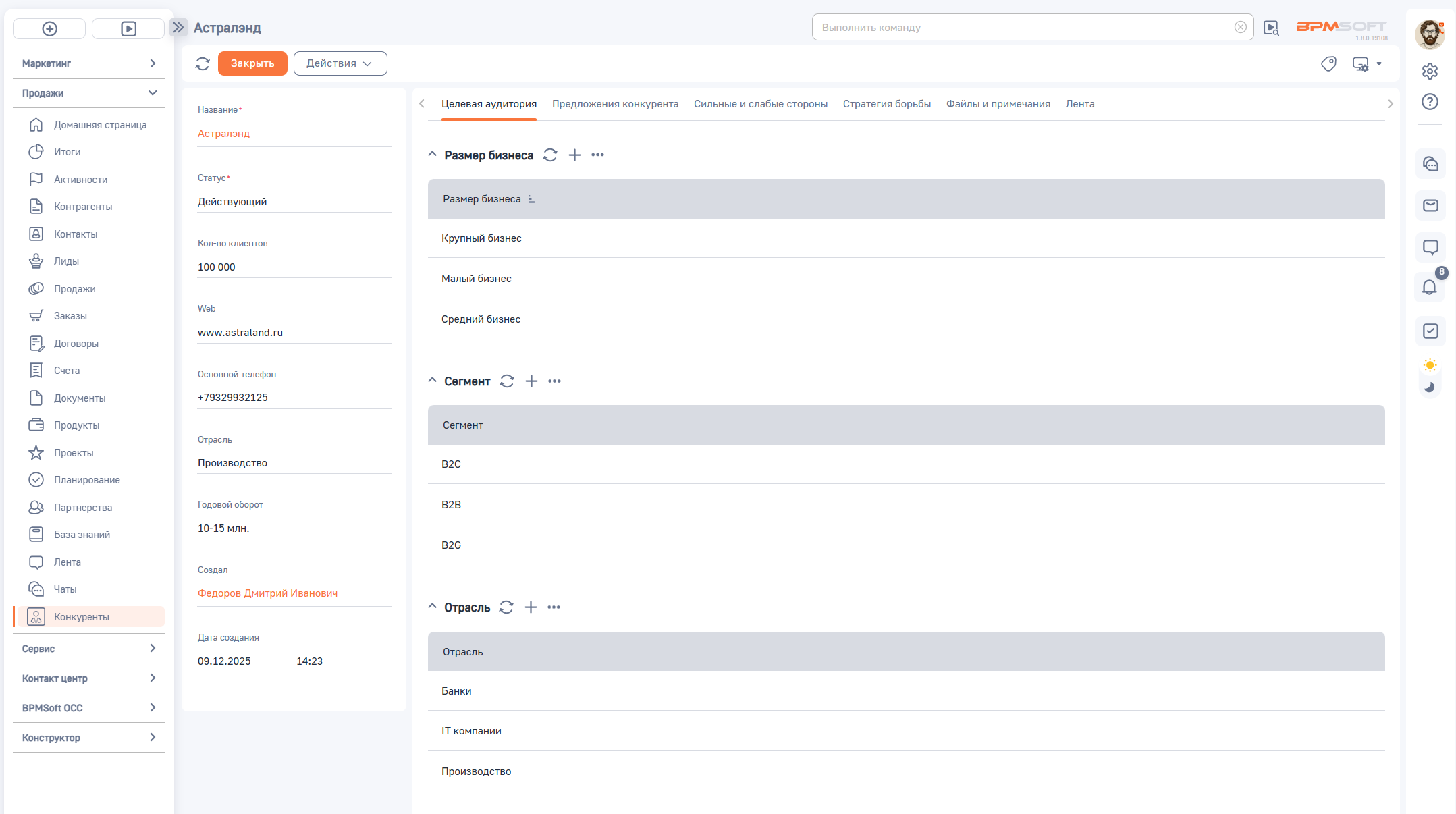 Конкурентный анализ