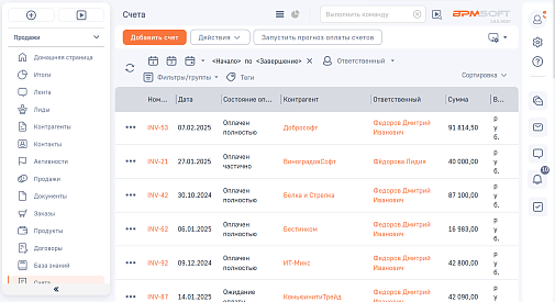Прогноз оплат 